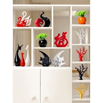 Creative personality fortune home decoration living room TV cabinet porch wine cabinet ceramic ornaments set modern simplicity