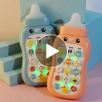 Toy mobile phone baby can bite children baby simulation phone pacifier bottle puzzle early education music girl