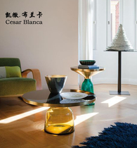 Caesar Blanca Italian coffee table design ins tempered glass bell round colored metal art light luxury