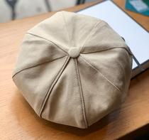 Beret solid color British retro painter hat female cotton pumpkin hat tide brand Japanese octagonal hat casual bud hat