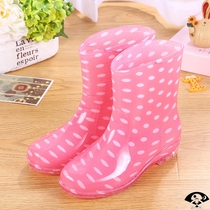 Short tube waterproof shoes jelly rain boots rain boots rubber shoes galoshes water boots female adult Korean fashion style outer wear non-slip summer