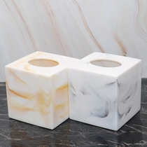 Nordic Minimalist Light Lavish Living Room Paper Towels Box Containing Cramps Marble Textured Creative Ins Fashion Napkin Box