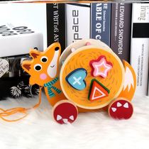 Drag toy pull cord pull cord children pull baby dog pull cart baby toddler 1 year old 2 ducklings