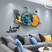 Nordic style light luxury watch wall clock living room household fashion clock wall hanging creative decoration atmospheric net red radio clock