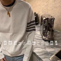 Thom Browne Classic four-bar waffle crew neck pullover sweater tb male and female couple sweatshirt top