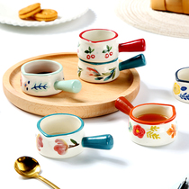 Jiayi kitchen with Japanese handle small milk pot Ceramic milk cup Mini honey coffee milk cup Milk pot Western juice bucket