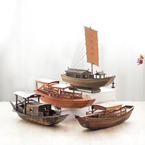 China Wind Wooden Boat Model Pendulum Pieces Handicraft handcraft Pendulum Pieces Solid Wood Boat Fishing Boat boats Sailing Boats Sightseeing Boats
