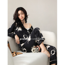 Silk Pyjamas Woman Spring Autumn Advanced Senses Ice Silk Home Conserved Summer Thin style Emulated Silk Long Sleeve Sexy Woman Taste Suit