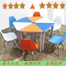 Student desk and chair hosting reading desk color combination training table and chair art painting table wisdom tutorial class