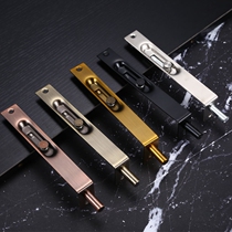 Bolt door bolt lock safety fireproof door double open primary and secondary door and window invisible black stainless steel lengthened dark bolt