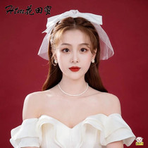 Certificate photo props registration White short small veil light headdress simple bride wedding ceremony sense of romance