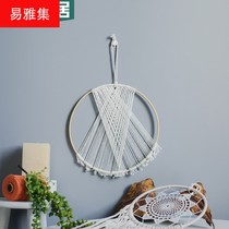 Bohemia ins woven dream net pendant handmade bamboo ring wall decoration pendant bedroom wall hanging