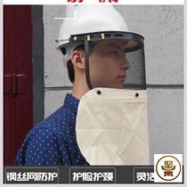 Protective clothing anti-splash chain saw screen lawn mower protective mask protective cover Hood hat mesh impact