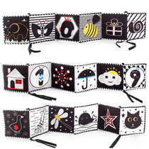 Black and white baby bed around books infant and toddler vision inspires baby to tear and bite the book 0 - 3 years old