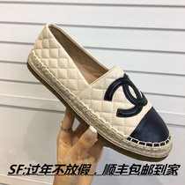 Small fragrant wind fisherman shoes woman flat bottom 2022 new spring grass knitted genuine leather sloth shoes Lefoe shoes female one foot pedal shoes female
