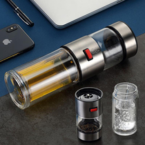 Double-layer water cup tea cup glass creative hand heat-resistant filter tea separation Tea Cup hand-carrying Cup