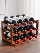 Wine rack decoration wine rack solid wood household small modern minimalist wine cabinet display rack red wine lattice