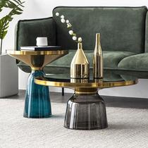 Nordic designer glass bell-bell tea table tennis red ins creative minimalist modern light lavish living-room small edge a few
