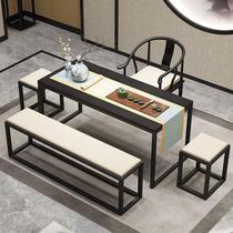 New Chinese Living Room Solid Wood Kongfu Tea Table And Chairs Combined Creative Tea House Casual guests Area in talks for big board tea table