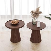 Nordic small round table solid wood tea table brief modern round new Chinese living room sofa side a few balcony tea table corner a few