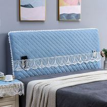 Bedside cover 2021 new simple and generous set clip cotton thick anti-collision head solid wood skin bedside dust protective cover