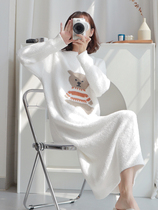 CHIC fashionable home ~ popular trendy little bear soft nightgown women autumn and winter long lovely home clothes