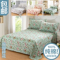 Fields Garden Crushed Flowers Pure Cotton Hemp Fine Canvas Pillowcase Bed Kang Air Conditioning Linen Custom All Season Bub Bed Cover Thick Old Coarse Cloth