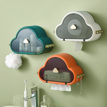 Toilet tissue box toilet paper paper wall-mounted cloud wash face towel sanitary roll paper Non-hole storage rack