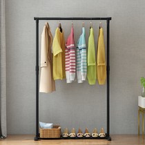  Indoor clothes rack floor-to-ceiling household balcony clothes rack simple telescopic folding clothes rack Bedroom single rod hanger