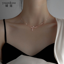  Yuan Kou 925 heartbeat necklace female niche design sense 2020 new light luxury sweater clavicle chain ins cold wind