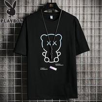 Playboy short-sleeved t-shirt mens 2021 summer new item ins pop brand pure cotton loose half-sleeve Korean version of the trend t-shirt