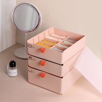 Underwear storage box household wardrobe underwear socks storage artifact drawer type grid with lid finishing box