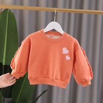 Girls' vests plus velvet Korean version of autumn and winter clothing baby pullover children's girls padded baby foreign style bottoming coat