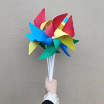 Plastic Windmill Outdoor Decorated Children Swivel Toys Kindergarten Size Windmill Strings Customised Pushback Event Gifts