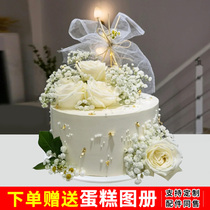 Birthday cake model simulation 2023 new net red Sen series flowers can be customized plastic fake window sample display