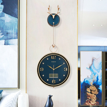 2021 New perpetual calendar modern simple wall clock home living room Fashion hanging watch Nordic light luxury watch Wall