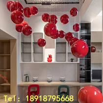 Stainless steel ball soft device Hotel lobby Living room Shopping mall sales office ceiling ceiling creative air pendant decoration