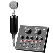 Mixing live song singing noise reduction voice changer sound card mobile phone host v8s microphone home radio pk