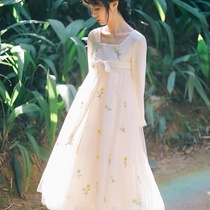 Sweet little fresh retro Loli embroidered dress fairy skirt improved Hanfu skirt 2021 new spring women