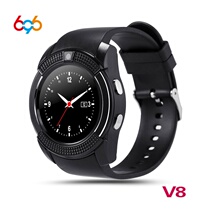 Cross-border hot sale V8 original smart watch full round card phone Bluetooth sleep step counting smart watch ring
