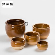 Cover vegetable altar household pickle pickle jar coarse pottery old-fashioned small jar pig cylinder pickle fermentation jar rice wine jar
