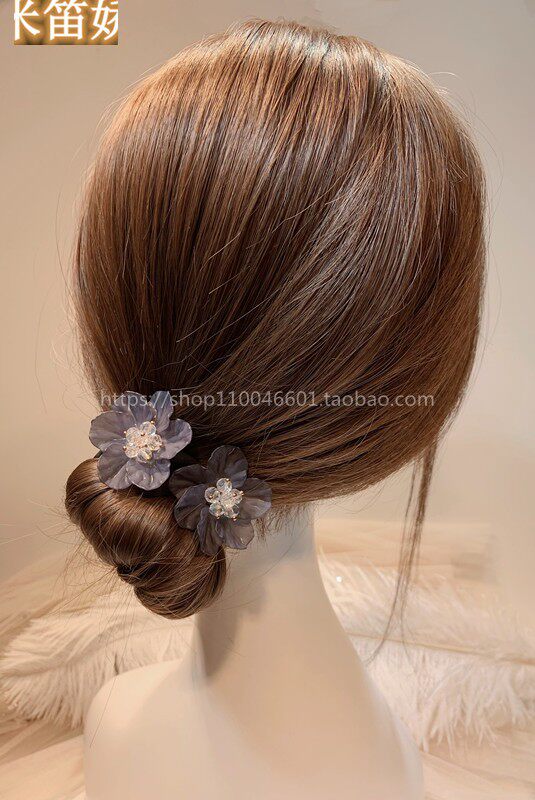 Japanese and Korean flower plate hair artifact female pill head how to tie the plate hair lazy fluffy head flower jewelry Korean hair ornaments