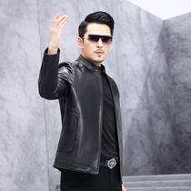 Haining leather leather men spring and autumn sheep leather collar short leather jacket casual locomotive 2021 New Coat