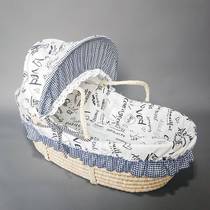 Grass-woven newborn baby lifting basket for flat lying-in-car portable discharge handwoven baby lifting cradle