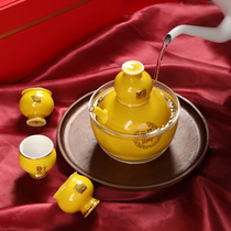 Creative New Ceramic Wine Kit White Wine Glass Wine Pot Fu Lu Shouxi Warm Wine Suit Delivered Elders Birthday Present