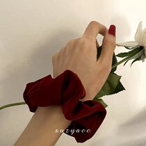 Floral headdress 2021 new senior cute girl fat intestines headdress Net red tie head Hairband retro simple hair rope tide