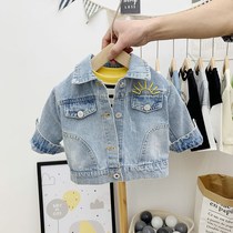 Boys denim jacket 2021 autumn new boys coat boys foreign spring and autumn jackets Joker coat tide