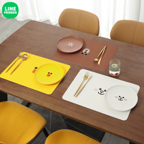 LINE FRIENDS cartoon placemats insulation mat waterproof and oil-proof large leather dining cloth home creative table mat cloth
