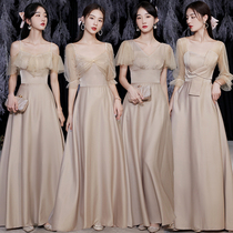 Bridesmaid clothes 2021 New Winter Fairy air wedding girlfriends and sisters Group dress dress women can wear satin spring and autumn