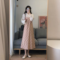 2021 summer dress new Korean gentle temperament fairy feel wear sunscreen shirt slim suspender dress set